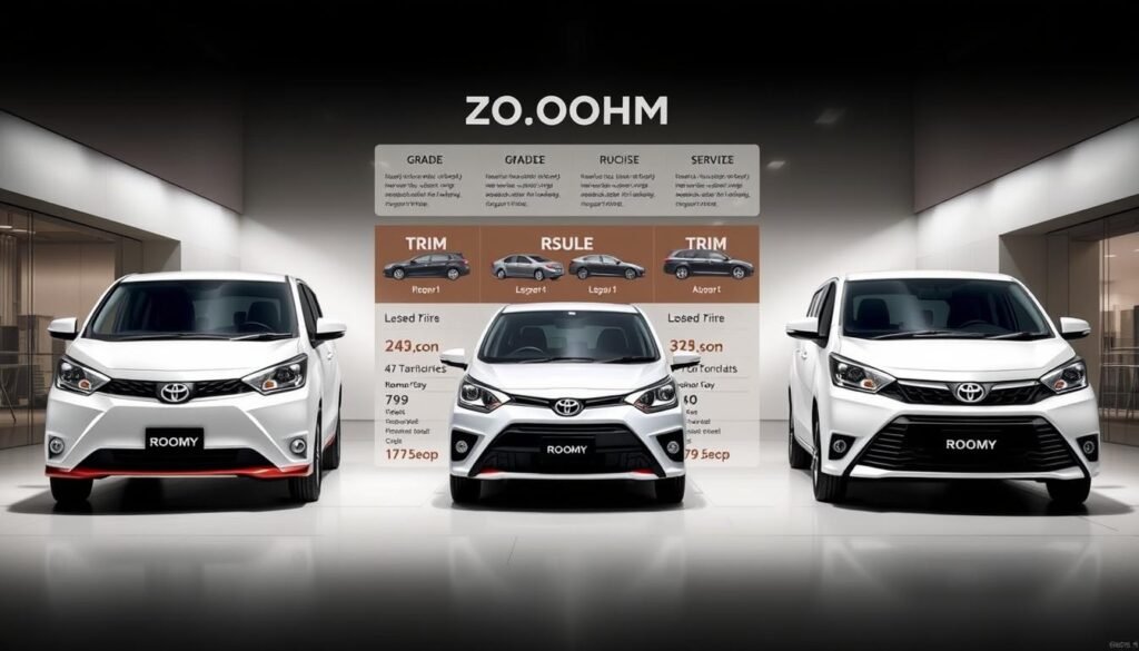 Toyota Roomy grades, variants, and pricing context
